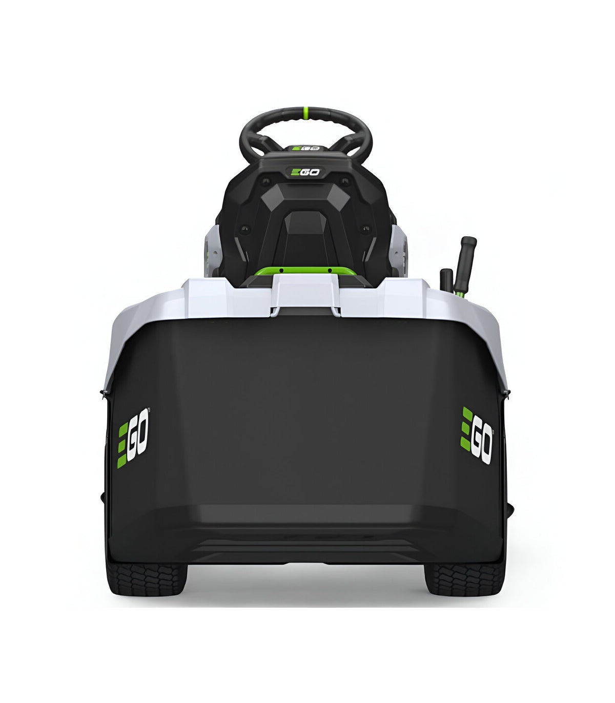 Pacchetto rasaerba a batteria EGO, lame da 98 cm, sacco posteriore da 300 litri e pacciamatura, 5 batterie da 10 Ah e caricabatterie rapido -