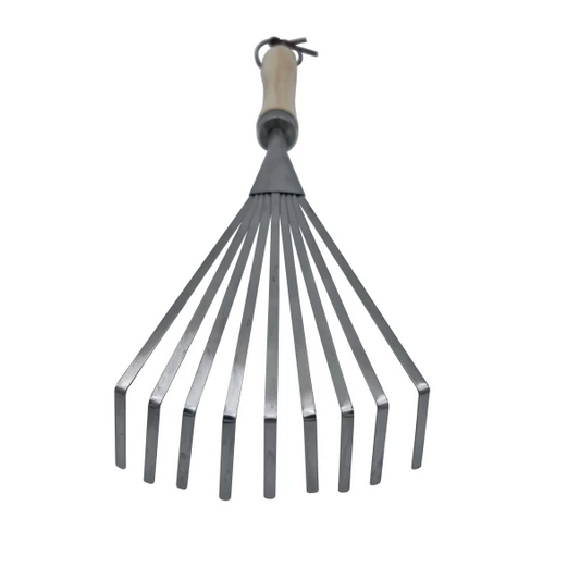 Rastrello per foglie in acciaio inossidabile