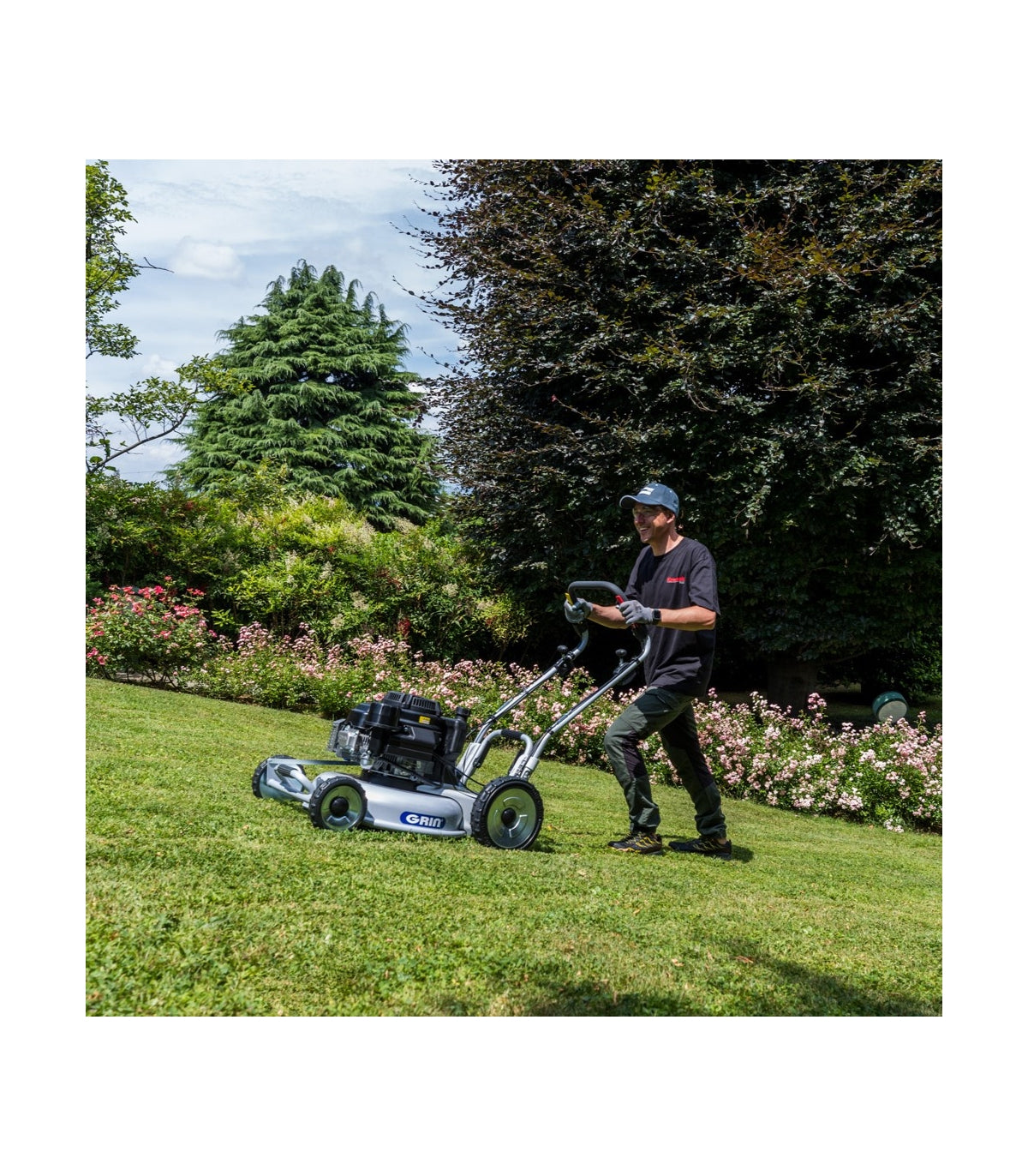 Tosaerba semovente 53 cm - 3000 m², Mulching, Motore Kawasaki 179 cc, Avviamento elettrico, 2 velocità avanti -